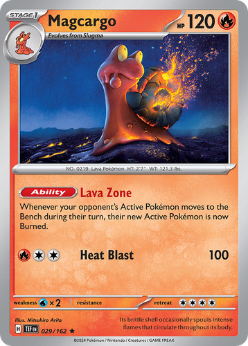 Magcargo 29/162 Rare Holo | Temporal Forces | Pokemon Card