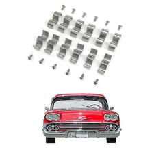 1/4" Stainless Double Steel Line Clamps for 55-57 Chevy Bel Air - Pack of 12