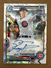 Riley Thompson 2021 Bowman Chrome 1st Cracked Ice Auto #’d /100 Cubs RC NM