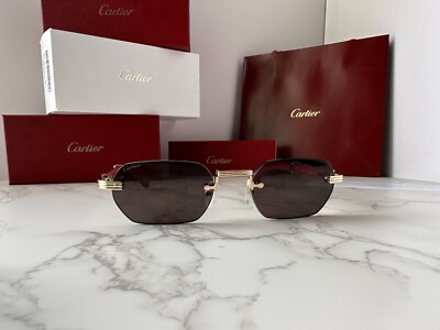 CARTIER CT0362S 004 Premiere de Cartier Sunglasses Red Wood