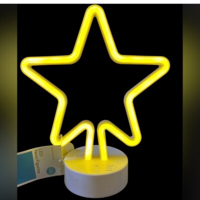 Nwt Room Essentials LED Neon Figurine 10'' Battery Operated Star