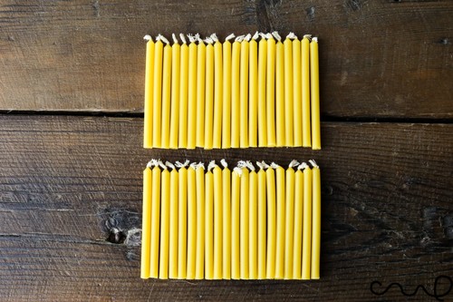 Set 40 Yellow Tiny Candles Cake Decoration Dinner Food Birthday Slim Household - 第 1/6 張圖片