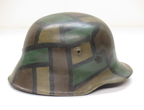 German WWI Camouflage M18 Steel Helmet ET64