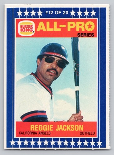 1986 Burger King 12 Reggie Jackson California Angels Hof Msa All Pro Card