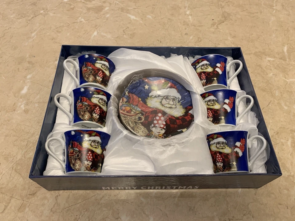 12 pc Coffee Tea Cup And Saucer Christmas Gift Set,Blue Very Small Size,AU Stock - image 3 of 4