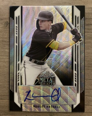 Robert Hassell Auto 2021 Leaf Metal Draft Black Wave 4/7 Autograph Baseball Card