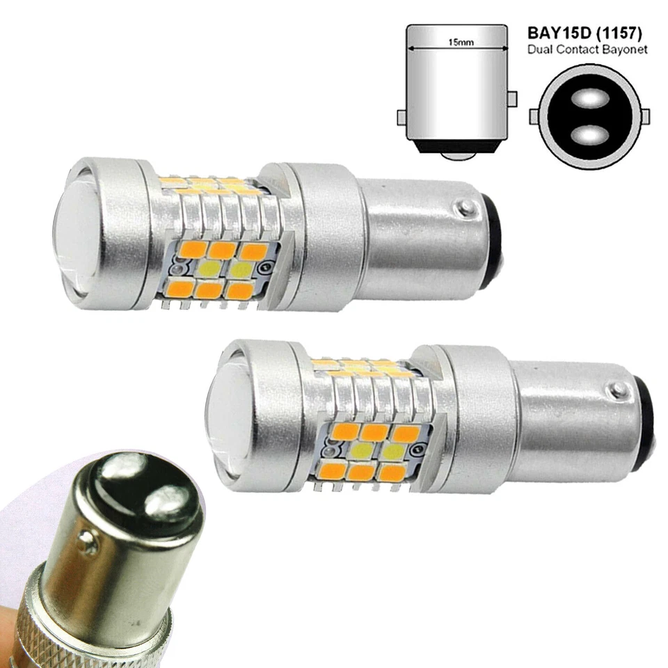 4PCS 2357 Switchback LED Turn Signal Light Bulb For Chevy GMC C/K1500 2500 Yukon - Image 2 of 4