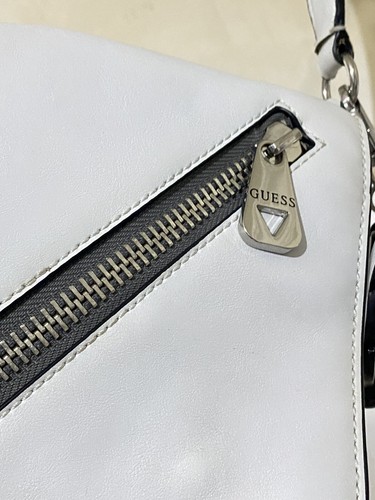 Guess Bradyn Crossbody Women White Flap Shoulder Bag Leather 11180509Snap Zipper - Picture 7 of 23