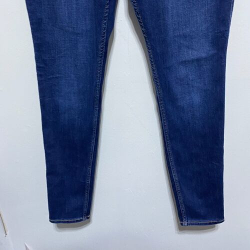 Pantalones de mezclilla ajustados Abercrombie Kids GIrls 17 18 lavado oscuro tiro alto - Imagen 3 de 8