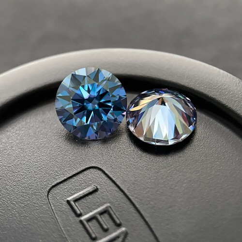 Piedras redondas de moissanita sueltas de color con certificación GRA D VVS1 todos los tamaños - Imagen 51 de 58
