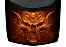 Dragon Fire Demon Skull Hood Truck Wrap Car Vinyl Graphic Decal 58x65 Orange USA
