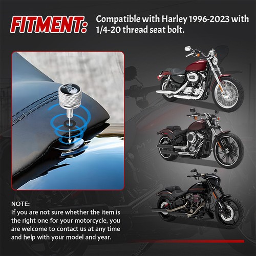 2PCSSeat Bolt Screw Easy Use Stainless Fits For Harley Sportster Dyna 96-13 - Picture 9 of 12