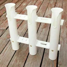 Plastic 3 Tube Fishing Rod Holder Rack for Marine Boat Car RV w/Tools Slot Kayak