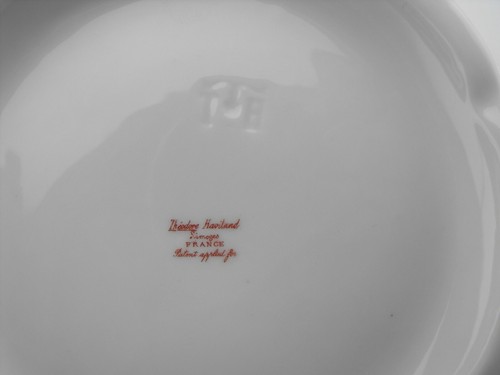 THEODORE HAVILAND LIMOGES LOW 2 HANDLED COVERED VEGETABLE SERVING BOWL GOLD - Picture 5 of 6