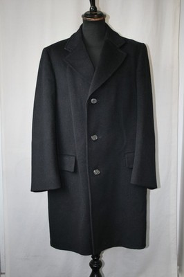 Vintage 50er Kendal Milne dunkelblau Crombie Woll Übermantel Gr. L Winter warm Revival