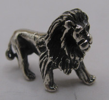 A Sweet English Hallmarked Sterling Silver Miniature Lion Statue Figure