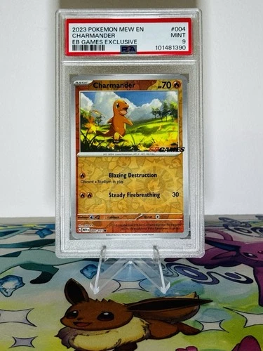 Charmander Reverse Holo 004/165 Pokemon 151 EB Games Promo AUS English PSA 9