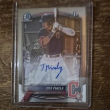 Bowman first Chrome Autograph Jose Pirela Guardians #CPA-JP