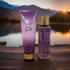 New Victoria  s Secret Love Spell Fragrance Mist And Lotion, 8.4 And 8 Fl Oz. 2Pc