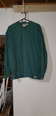 Levi's Men's Green Henley Long Sleeve Button-Up Shirt 100% Cotton Size L
