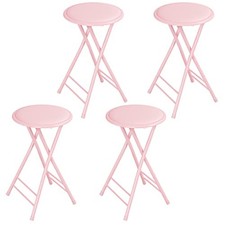 Set of 4 Counter Height Bar Stools 24-Inch Backless Folding Chairs with