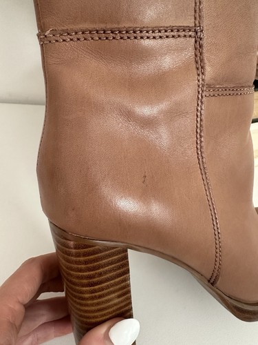 Vintage Candies 90’s Size 8.5 100% Leather Brown Heeled Ankle Boots - Picture 7 of 8