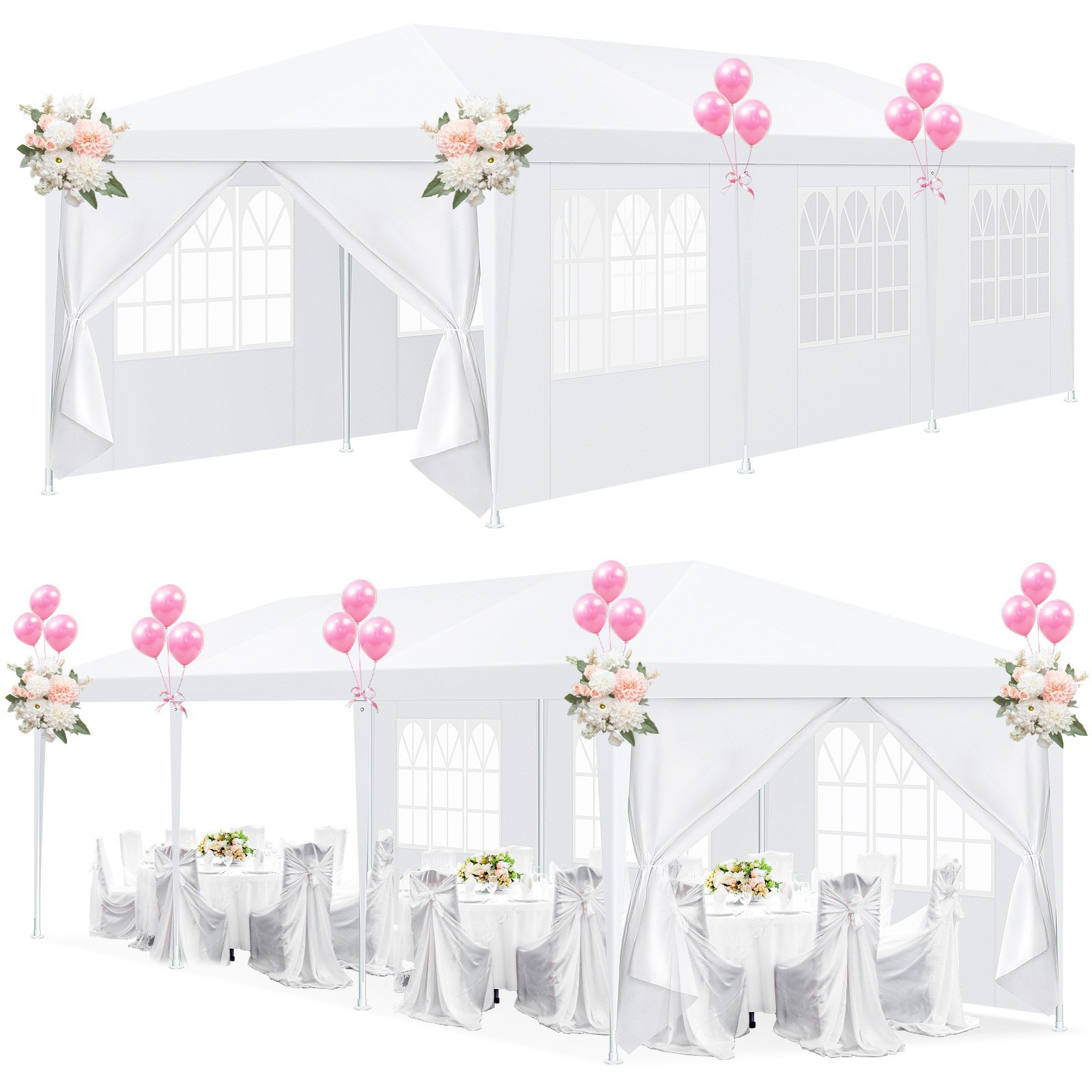 10x30 Party Tent Waterproof Outdoor Canopy Carpa Gazebo with Removable Sidewalls