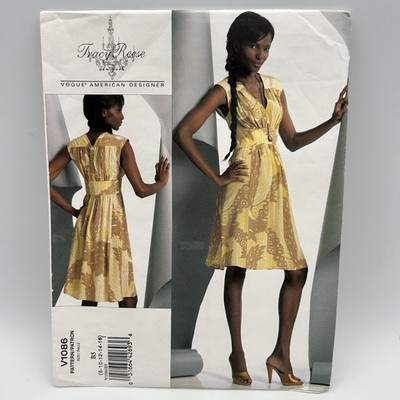 Vogue Patterns V1086 Tracy Reese Womens Dress Above Knee B5 8 10 12 14 16 UC FF