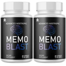 Memo Blast- Brain Health Support Formula, Nootropic Supplement- 2 Bottles