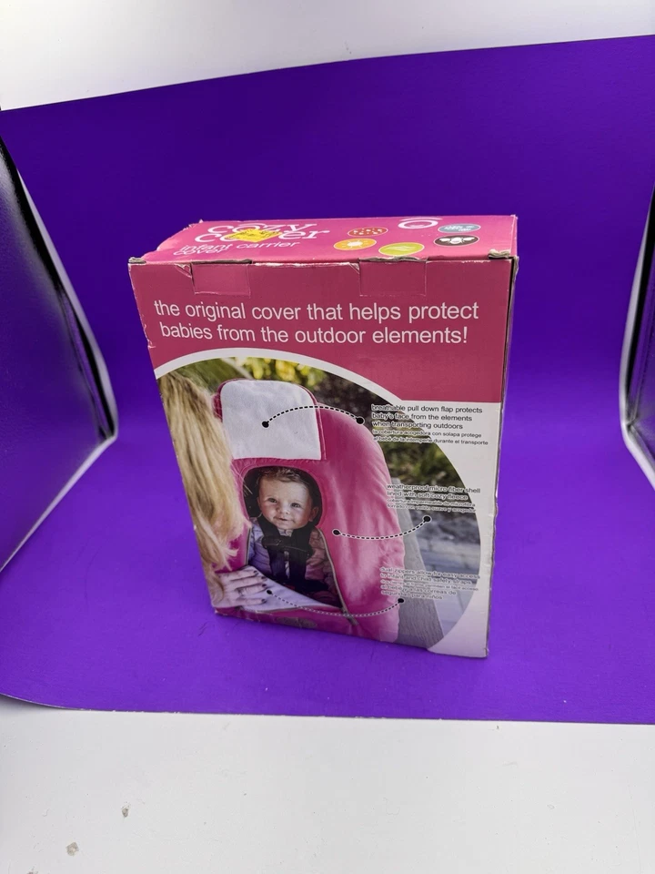 Cozy Cover-Pink Infant Car Seat Carrier Cover Weatherproof Liner 34.5in X 25.5in - Image 3 of 4