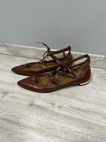 Women Aquazzura Heels Brown Leather 38