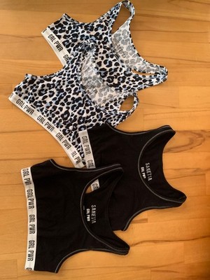 Sanetta Bustiers Größe 176, schwarz und blau/schwarz getigert