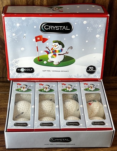Volvik FloGolf Crystal Snowman Collectors #4 Golf Balls Case 4 Sleeves HTF