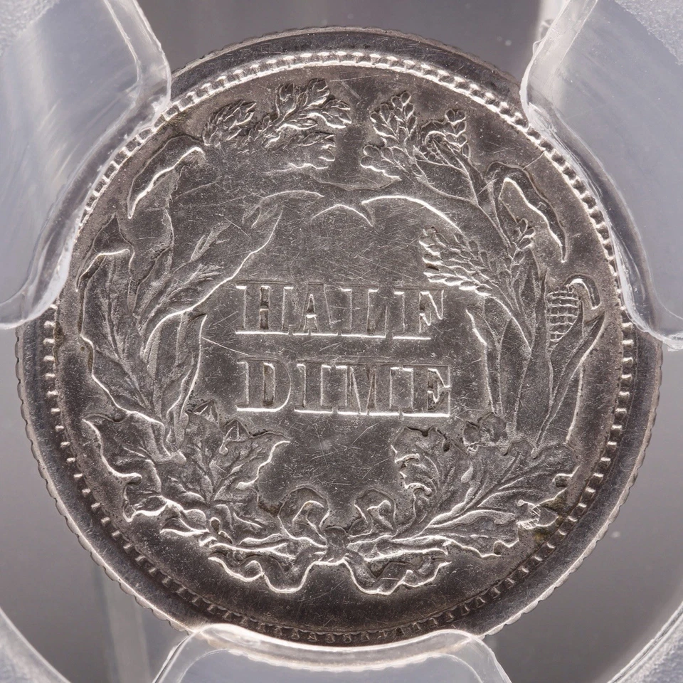 1870 Seated Liberty Half Dime • PCGS XF Detail • Harshly Cleaned - Image 3 of 4