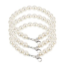 Reusable Beaded Phone Chain Pearl Phone Lanyard for Decoration White