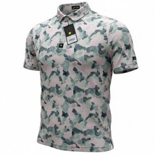 Bad Birdie Mens L Large Core Polo Shirt Mirage Oasis Camo Golf Athleisure