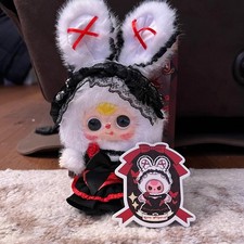 Hot Topic Exclusive: Momo Whisperveil Black White Bunny Doll with Red Accents