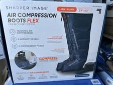 Sharper Image Air Compression Boots Flex Leg Recovery Large-XL 5.9-6.3" Tall