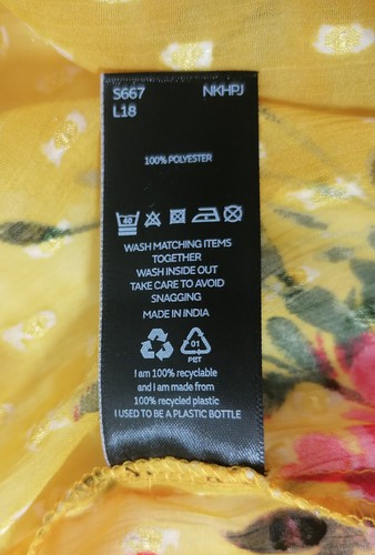 V Very Size 22 Yellow Floral Semi Sheer Robe - Picture 8 of 8