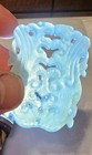 Translucent Celadon Nephrite Jade Pendant – Chinese Archaic Taotie Mask Carvin — photo 3