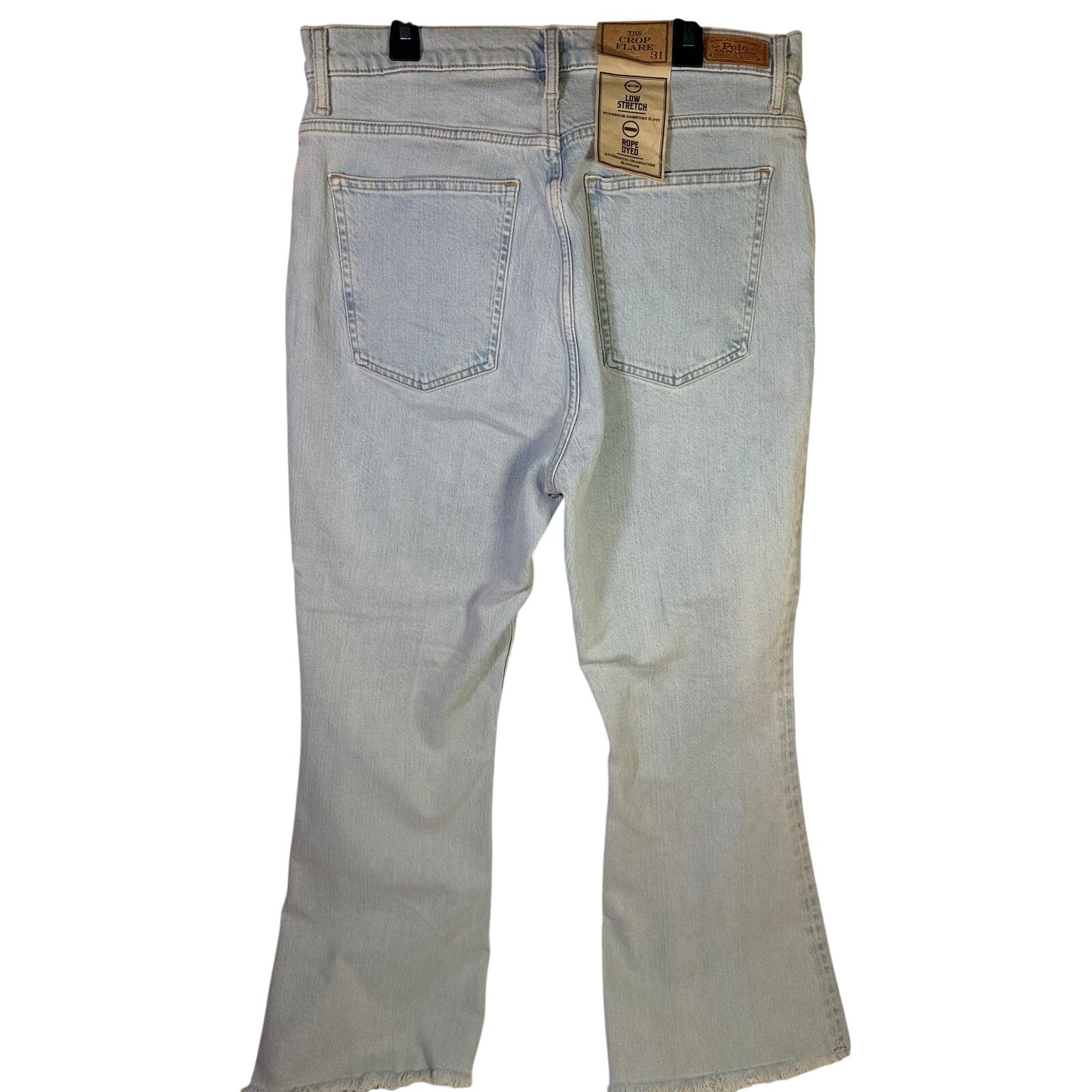 Polo Ralph Lauren The Crop Flare Jeans Women’s Size 31 Light Wash Raw Hem NWT image 3