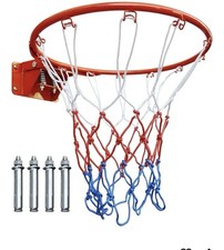 Basketball Rim Replacement Hoop with Net. 18  . Red.