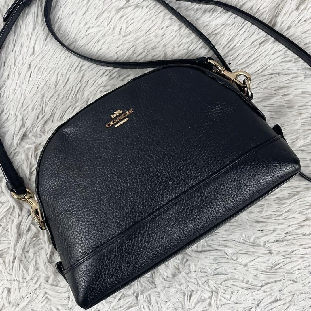 Coach Sierra Black Leather Crossbody Bag with Logo Hardware - Unisex 2-Way Shoulder Bag