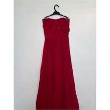 Romantic Classic Regencycore Y2K Formal Vintage Strapless Flowy Red Evening Gown