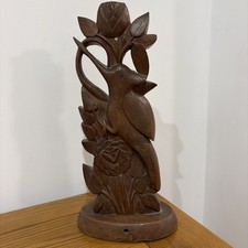 Well Carved Wooden bird and tulips (W20)