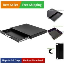 Rack Mount Drawer for 19-Inch Server Cabinet Case Or DJ with Lock and Key 1U ...