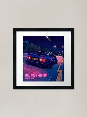 Find Your Rhythm: Midnight Drift Fr Framed Wall Art Poster Canvas Print Picture