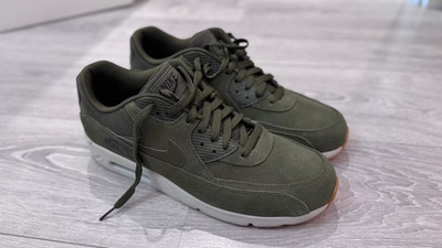 Nike Air Max 90 Ultra 2.0 Wildleder grün 12.5 47 NEU Medium Olive Cargo Khaki