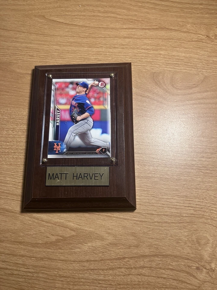 Placa de tarjeta de béisbol Matt Harvey 2016 Bowman NY Mets Foto 2 de 4