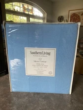 NEW Southern Living Heirloom Full/Queen Cotton Blanket Blue Bell F/Q
